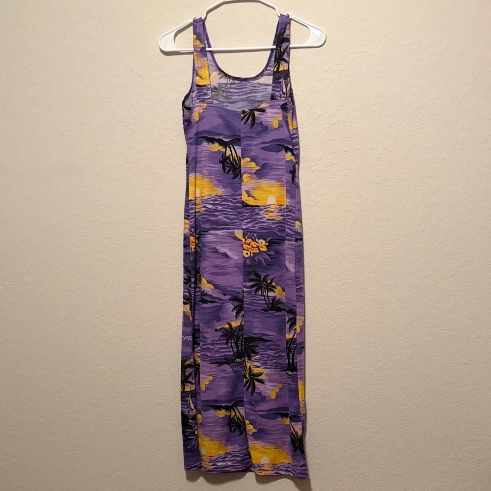 Kisses & Hugs Hawaiian Print Purple Maxi Dress - Picture 3 of 5